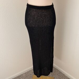 Shade & Shore Black Sheer Coverup Skirt